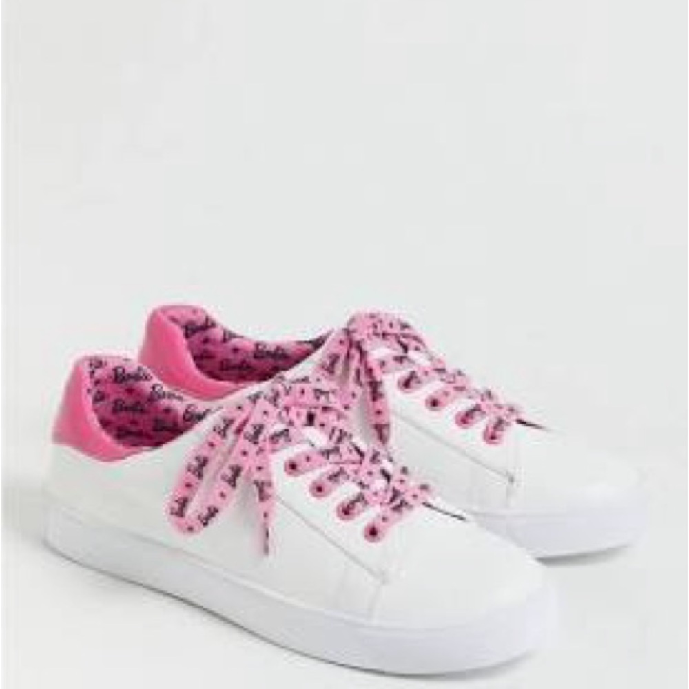 Barbie White and Pink Women's Sneakers